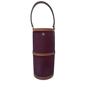 New Tory Burch Emerson Leather Wine Bottle Holder Giftable